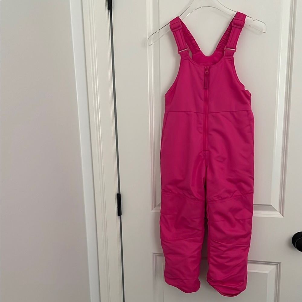 Kids Pink Snow Bib Overalls